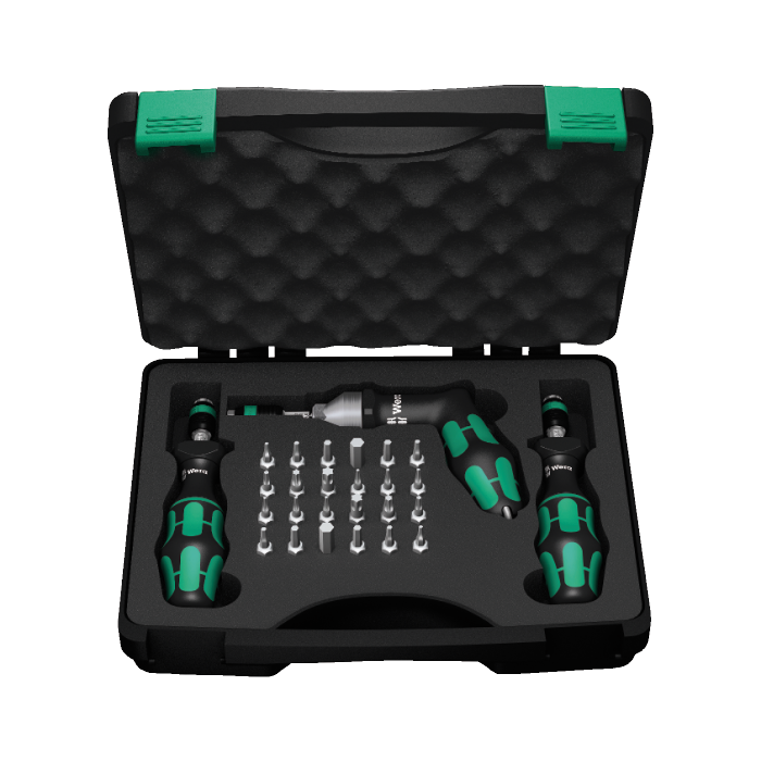 Wera – 7440/41/42 Kraftform torque screwdriver set of 27pcs 0.3-6.0 Nm, – 05074739001
